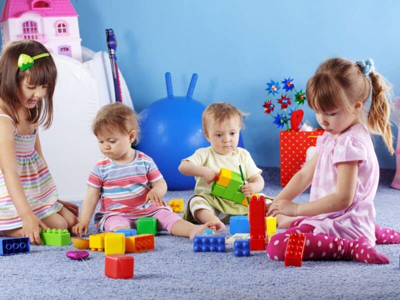 children playing inside